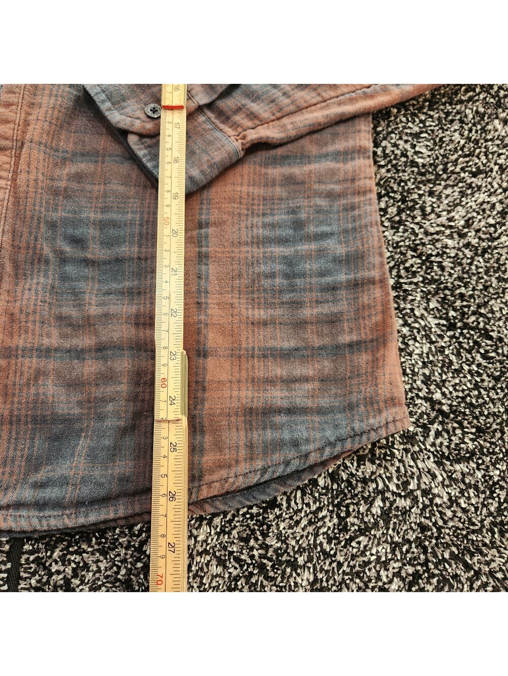 KUHL Shirt Mens Medium Plaid Flannel Long Sleeve Button Down Rust Blue Outdoor - Picture 5 of 8